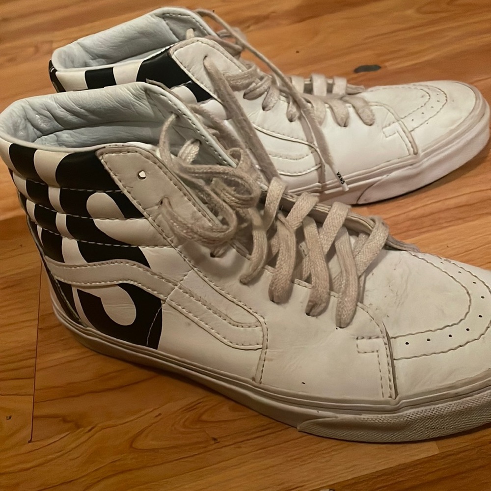 high top white vans size 7.5!!